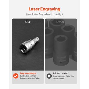 ชุดบิตซ็อกเก็ต SAE เมตริก 107 ชิ้น ขนาด 1/4 นิ้ว ผลิตจากเหล็กอัลลอย S2 Cr-V แบบยาวพิเศษ พร้อมหัว Hex/Torx/External Torx/แบบกันการงัดแงะ - Product Image 6