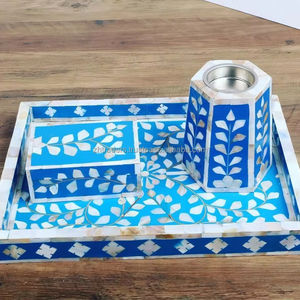 Perle lumineuse faite à la main Mabkhara brûleur exquis coquille incrustation porte-encens décoratif pour la maison mosquée et les paniers cadeaux de fête - Product Image 1