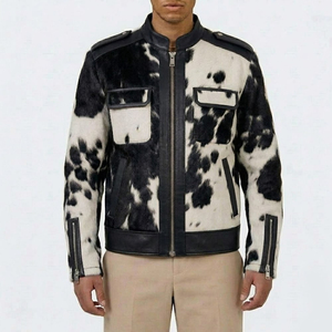 Good Quality <b>Men</b> Cowhide Leather <b>Jacket</b> OEM Manufacturer Wholesale Solid Pattern Classic Real Genuine <b>Jacket</b> - Product Image 1