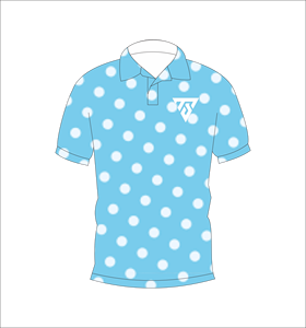 Camisa polo azul con lunares personalizada para hombre – Camiseta de golf transpirable de manga corta con estampado de logotipo, ropa deportiva informal de verano - Product Image 4