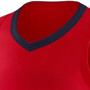 Camiseta de Baloncesto Roja y Negra para Hombre, Sin Mangas, Uniforme Deportivo Ligero, Transpirable, para Entrenamiento y Partidos - Product Image 3