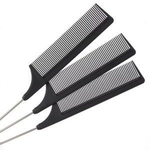 Peines de metal de acero inoxidable de precisión para salón, con colores personalizados y logotipo, para trenzar y separar el cabello, tipo cola de rata, resistentes al calor, precio FOB al por mayor - Product Image 6