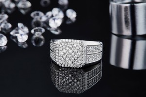 Hot Sale Luxury Silver and Gold Hip Hop Diamond <b>Ring</b> for Men and Women, <b>Iced</b> Out Bling Jewelry Perfect for Party and Streetwear - Product Image 4