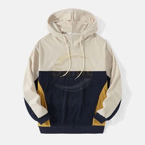 Men's Casual Color Blocking Knitted 100% Cotton <b>Oversized</b> <b>Vintage</b> Letter Print Pullover Hoodie Regular Sleeve Hooded <b>Sweatshirt</b> - Product Image 1
