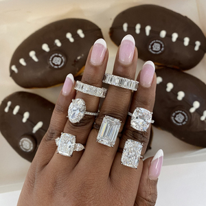 แหวนเพชรทรงเอเมอรัลด์คัท 9 กะรัต ดีไซน์ Eternity Band สำหรับผู้หญิง แหวนหมั้นคลาสสิก เพชรเลี้ยงในห้องปฏิบัติการ ให้ลุคหรูหรา เหมาะสำหรับงานแต่งงานและหมั้น - Product Image 6