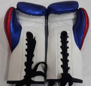 Best Quality Professional Boxing Competition Gloves PU Leather Lace-Up Breathable <b>White</b> <b>Blue</b> <b>Red</b> Adult Training Gear - Product Image 2