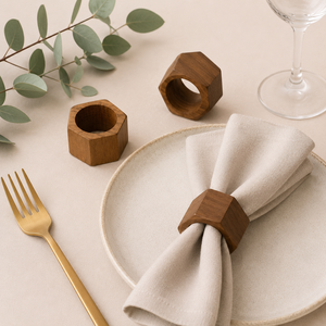 Handcrafted & Trendy Custom Rings for Napkin Wholesale Supplies Wooden Geometric Napkin Rings Decorative <b>Tissue</b> - Product Image 1