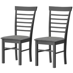 Set di due sedie da pranzo in legno, sedie da cucina nere e grigie - Product Image 6