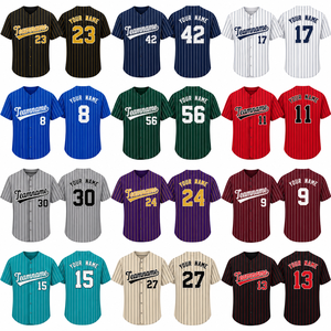Camiseta de Béisbol Verde Pino con Rayas, Personalizable con Nombre y Número del Equipo, Cosida, con Botones, Estilo Hip Hop Urbano - Product Image 6