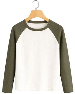 Custom Olive Green White Raglan Long Sleeve T Shirt Men 100% Cotton Casual Crew Neck <b>Baseball</b> <b>Tee</b> OEM Manufacturer Supplier - Product Image 1