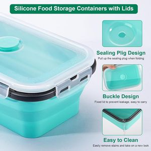 Set di 8 Contenitori Pieghevoli in Silicone con Coperchi, Set di Ciotole per Campeggio e Conservazione Alimenti - Product Image 5
