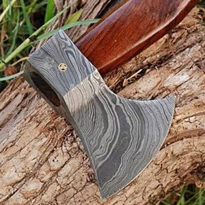 Hache de Damas artisanale avec manche en bois – Outil de collection rustique pour l'extérieur - Product Image 3