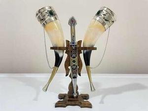 Vente en gros de mugs en corne de viking faits à la main, de qualité alimentaire, en véritable corne de bœuf, tasses à boire uniques, brillance naturelle, mugs en corne de buffle personnalisés - Product Image 3