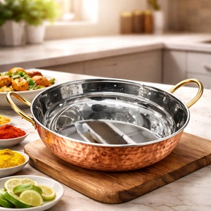 Classic Copper Fry <b>Pan</b> Stainless Steel Interior Hammered Copper Exterior <b>Induction</b> Compatible 16.5 cm 300ml Capacity Riveted - Product Image 4