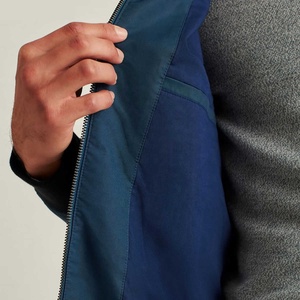 Chaqueta Bomber Azul Marino para Hombre, Cuello Alto, Casual, Resistente al Viento, Poliéster, Corte Regular, para Otoño - Product Image 4