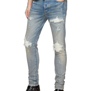 Jean ample et léger en denim délavé, respirant, écologique, avec broderie et taille élastique, style streetwear, vente en gros personnalisée - Product Image 2