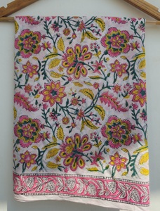 Hand Block Print Cotton Sarong Pareo Beach Wrap for Women Lightweight Boho Bikini <b>Cover</b> <b>Up</b> Soft Skin Friendly Scarf Swimwear - Product Image 4