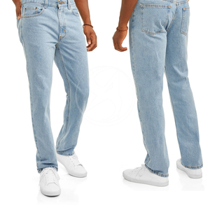 High Demand Men's Denim Pants Quick Dry Breathable Custom Color Top Trended Solid Pattern Winter Straight <b>Jean</b> - Product Image 5