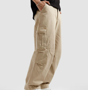 Pantalon de survêtement cargo unisexe haut de gamme personnalisé en feutre, respirant, mélange polyester-coton, taille haute, poches latérales - Product Image 6