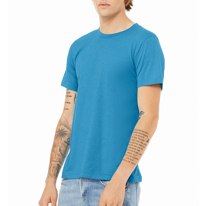 T-shirt pour homme, décontracté, en coton uni, col rond, respirant - Product Image 1