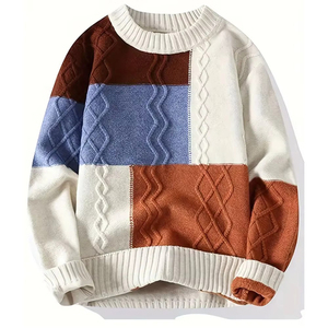 Pull-over décontracté pour homme NURJENNA INDUSTRIES, 100% laine, couleur unie, manches longues, respirant, tricoté - Product Image 1