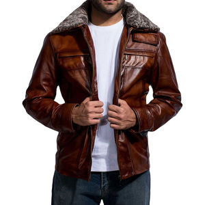 Offre Spéciale hommes nouveau Design veste en cuir fourrure à capuche veste pour hommes haut avec fermeture à glissière nouveau Design fabriqué au Pakistan - Product Image 3
