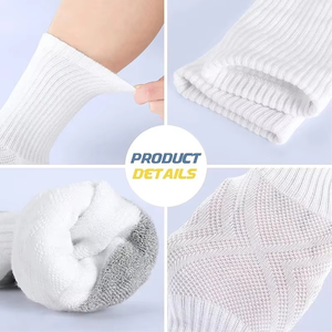 Crew Athletic <b>Socks</b> Solid White Knitted Breathable Cotton Bamboo Fiber for <b>Running</b> Adults Summer Season - Product Image 6