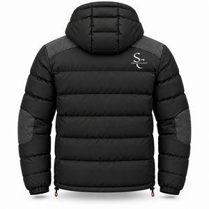 Veste matelassée fine pour homme en gros, logo personnalisé, imperméable, coupe-vent, à capuche, hiver, fabricant OEM - Product Image 2