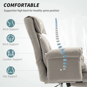 Sedia da Ufficio Confortevole in Pelle PU con Meccanismo di Regolazione Maniglia in Nylon, Sedia da Ufficio per Casa e Ufficio con Funzione Massaggio - Nessuna Spedizione nei Fine Settimana - Product Image 5