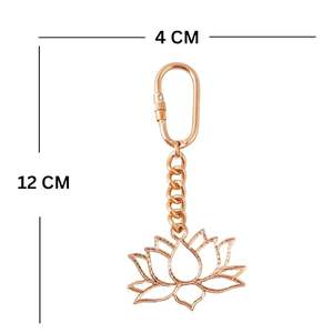 Llavero de Flor de Loto con Cadena de Latón, Colgante Decorativo de Latón, Llavero con Colgante de Loto Chapado en Oro para Bolsos, Llaves y Regalos - Product Image 2