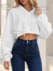 High Performance Best Quality <b>Women's</b> Pullover Streetwear Boxy <b>Cropped</b> Winter Tie Dye <b>Hoodie</b> 100% Cotton Crop Top <b>Women</b> <b>Hoodie</b> - Product Image 3