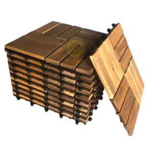 Kanhome T12A2, diseño moderno, venta al por mayor, 300x300x24mm, Base de plástico superior de Acacia, azulejos de cubierta antideslizantes impermeables para decoración al aire libre - Product Image 1