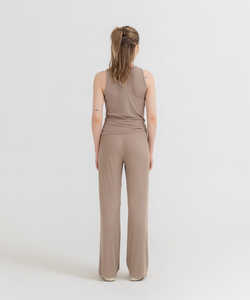 Tops de Tirantes para Mujer al por Mayor de Verano, Top sin Mangas Acanalado Color Taupe para Mujer, Estilo Relajado, Casual, Cómodo, Ropa Urbana - Product Image 2