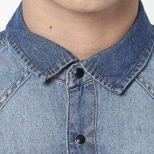 Chemises en denim tricotées à manches longues de qualité supérieure pour hommes, chemise décontractée pour hommes, produits les plus vendus, logo personnalisé, respirant - Product Image 5