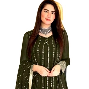 Nouveau bloc de main exclusif AFGHAN spécial trois pièces Salwar Kameez imprimé multi pierre et diamant travail prêt à acheter pour le mariage - Product Image 1
