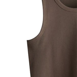 Débardeur côtelé à col rond pour homme, décontracté, en maille, couleur unie, sans manches - Product Image 4