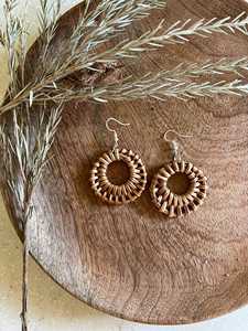 HOT SALE Blue Lotus 2025 Rattan Earrings Handmade Natural Jewelry for Boho Chic Style Lovers - Product Image 3