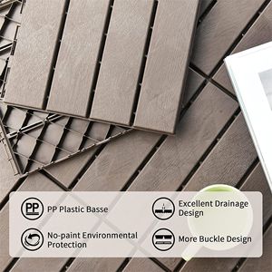 Baldosas de terraza de composite para todo tipo de clima, 12x12 pulgadas, cuadradas entrelazadas, suelo exterior de cuatro listones, baldosas de plástico para patio. - Product Image 3