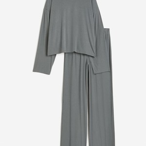 Pyjama en coton pour femme Sweefeday, été/hiver, séchage rapide, style vintage, avec cordon de serrage - Product Image 1