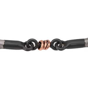 Mors de dressage équestre à joues larges en acier inoxydable avec embout en acier noir - Product Image 4