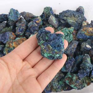 Venta al por mayor de cristales de azurita azul natural de alta calidad, especímenes minerales de cuarzo azurita en bruto para mujeres - Product Image 3