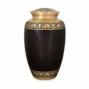 Modern Black & Gold Brass Funeral Urn - Large <b>Memorial</b> Cremation Urn - Personalized Human Ashes Container Wholesale <b>Pet</b> Urns - Product Image 1