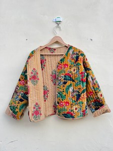 เสื้อคลุมกิโมโนผ้ากำมะหยี่ซูซานีทำมือจากผ้าฝ้าย 100% |   ฤดูใบไม้ร่วง/ฤดูหนาว ระบายอากาศได้ดี เป็นมิตรกับสิ่งแวดล้อม ป้องกันริ้วรอย แห้งเร็ว คอทรงโอแบบเย็บติดกัน - Product Image 2
