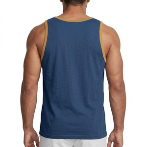 Men Contrast <b>Binding</b> Tank Top Sleeveless Vest Soft Cotton Feel Casual Gym Fitness Summer Wear Stylish Athletic Activewear Custom - Product Image 2