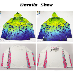 Camisa de Pesca Unisex Personalizada de Manga Larga con Protección Solar UPF 50, Secado Rápido, Estampado Digital con Diseño de Peces, Ropa para Exteriores, Impermeable y Resistente al Viento - Product Image 2