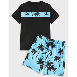 2026 New Arrival Wholesale OEM Custom Logo 2 Two Piece Summer <b>Men</b> <b>Shorts</b> Sets Cotton Breathable T Shirt and <b>Short</b> Set For Unisex - Product Image 1