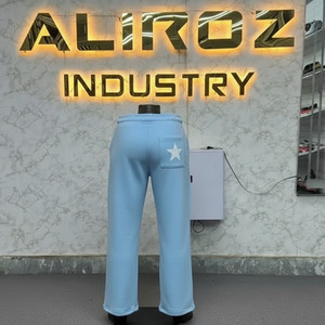 กางเกงวอร์มขายาวทรงตรงสีพื้นผ้าฝ้ายสำหรับผู้ชายรุ่นวินเทจแบบฟอกสี ปี 2026 - Product Image 6