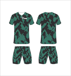 Ensemble de maillots de football personnalisés en sublimation camouflage vert pour hommes, ensembles d'entraînement de football respirants, vente en gros, tenue de sport à séchage rapide pour équipe - Product Image 1
