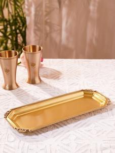 Elegante Plato de Metal Clásico Hecho a Mano para Servir, Plato de Aluminio Fundido de Diseño, Platos para Servir Comida de Estilo Moderno - Product Image 2