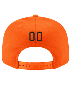 High Quality Custom Orange 6-Panel Baseball Cap With Black 3D Embroidery Front Panel Fitted Unisex Casual Style Twill Fabric - Product Image 5
